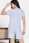 Zivame Knit Cotton Short Set - Grey Mel — thumbnail 4
